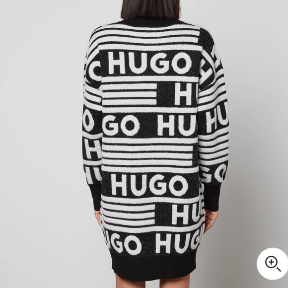 HUGO Boss Sisminy Logo-Jacquard Knit Dress size Medium